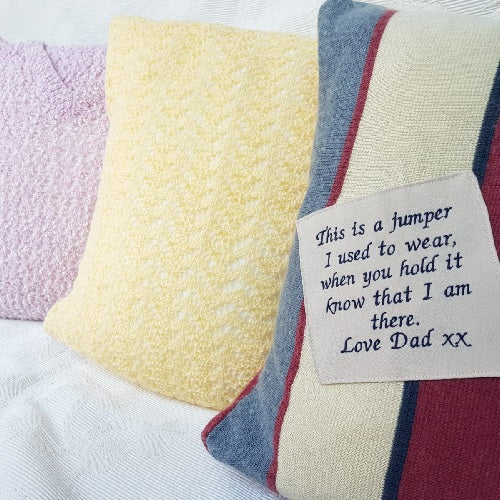 Memorial Cushion Handmade Keepsake Lily Grace Keepsakes